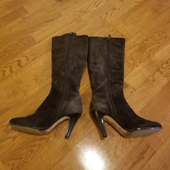 Cole Haan Air Aliya Tall Boot - Dark Chocolate Suede Size 8 - Picture 7 of 10